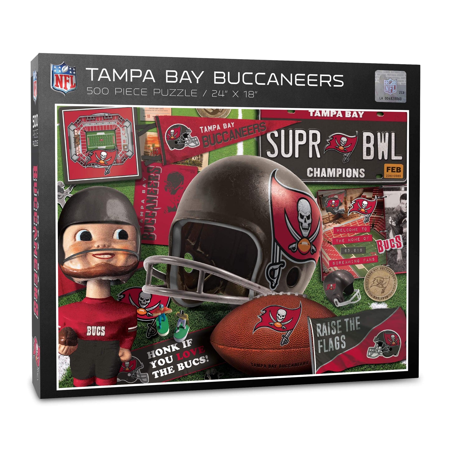 YouTheFan NFL Tampa Bay Buccaneers 500-Piece Retro Series Puzzle - Team Colors, One Size, Cardboard