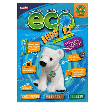Ecobuddiez - Polar Bear From Deluxebase. 8-Inch Sustainable Plush Animal From Recycled Materials, Eco-Friendly Soft Stuffed Toy,
