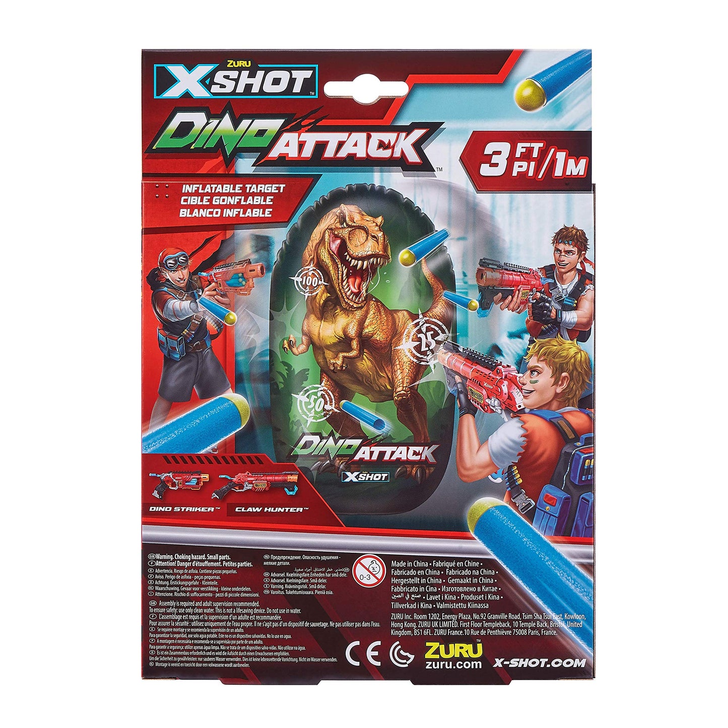 X-Shot Dino Attack Inflatable Dart Blaster Target by ZURU XShot Shooting Practice for Foam Dart Blasters and Bullets, Dinosaur T