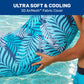 Aqua Leisure Oversized Supreme Lake Tube Float, 48" Heavy Duty Pool Chair, Soft Fabric, Blue/White Fern, Model AZL20341