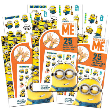Despicable Me Minions Tattoos Party Favors Pack Bundle - 75 Ct Minions Temporary Tattoos for Kids, Boys, and Girls (Minions Part