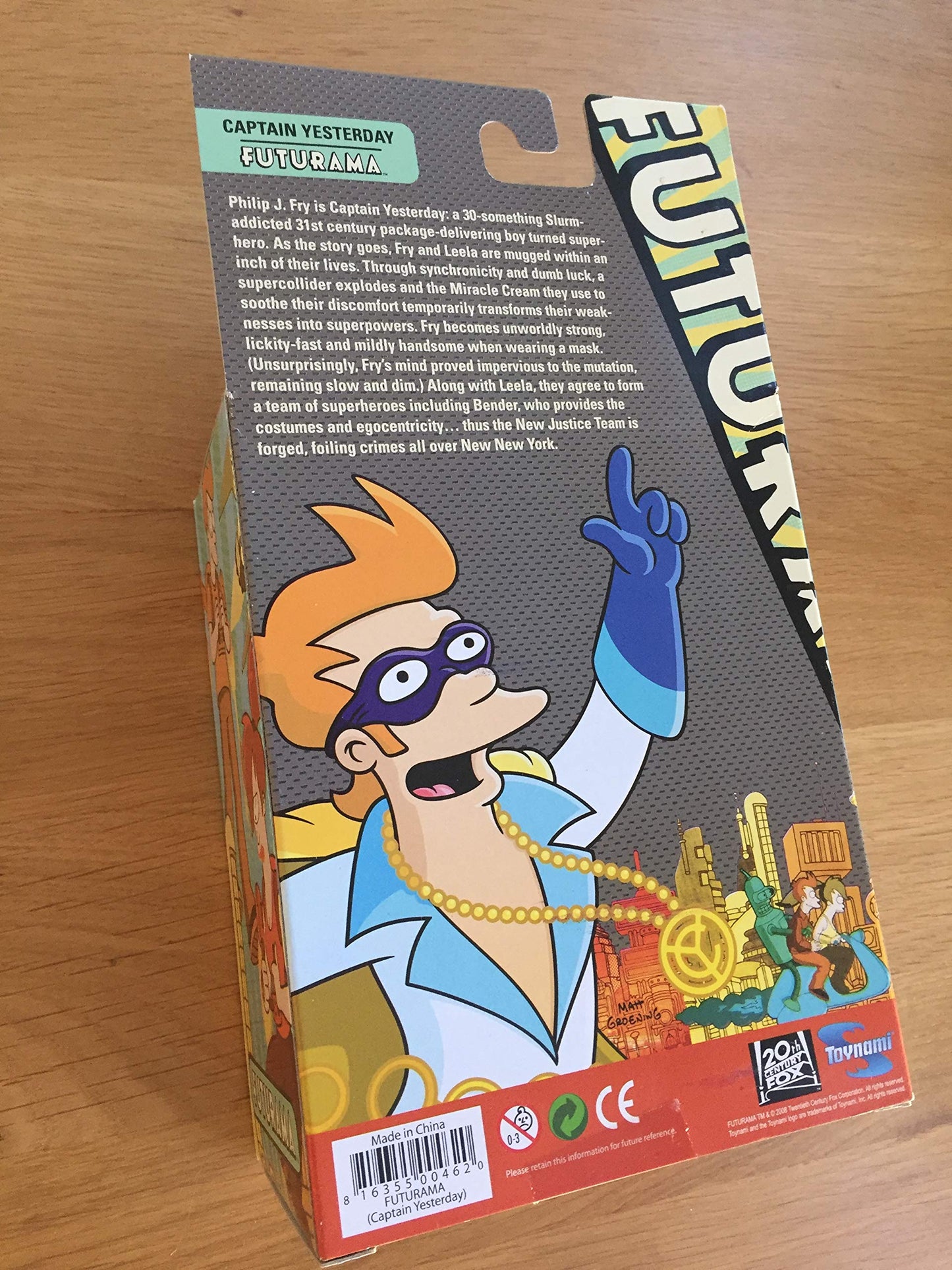 Futurama Toynami Series 4 Action Figure Fry As Captain Yesterday