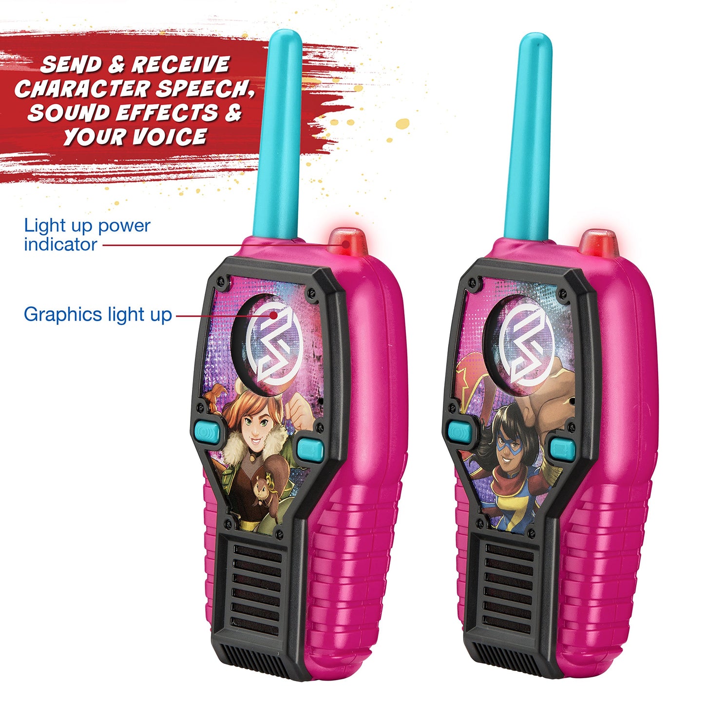 Marvel Rising Frs Walkie Talkies With Lights And Sounds Kid Friendly Easy To Use