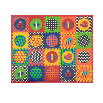 Nuby Foam Floor Tiles, 20 Piece Multicolor Play Mat, Soft Interlocking Kids' Flooring, Safe & Fun for Playrooms, Nurseries