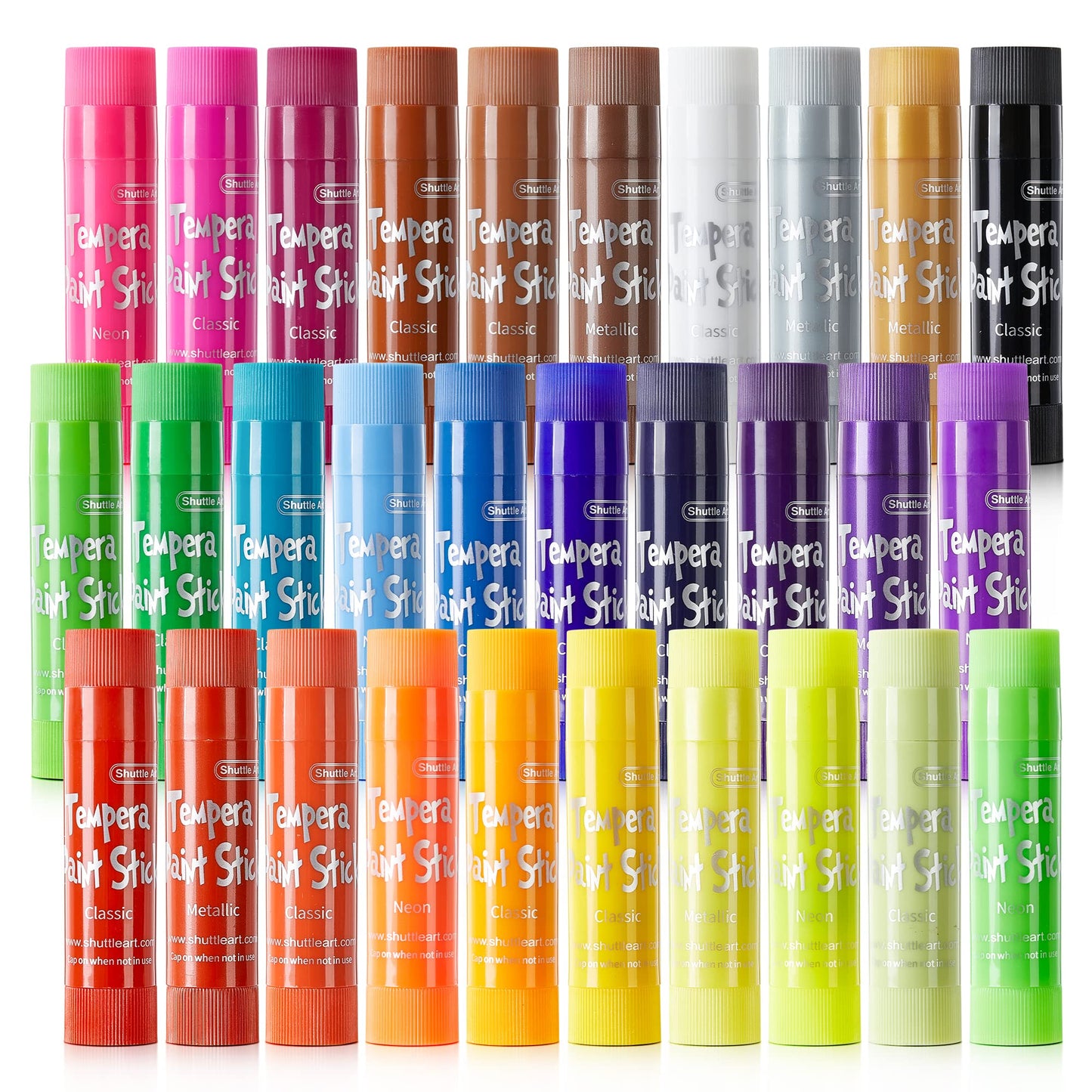 Tempera Paint Sticks, 30 Colors Solid Tempera Paint For Kids, Super Quick Drying, Non-Toxic, Works Great On Paper Wood Glass Ceramic Canvas