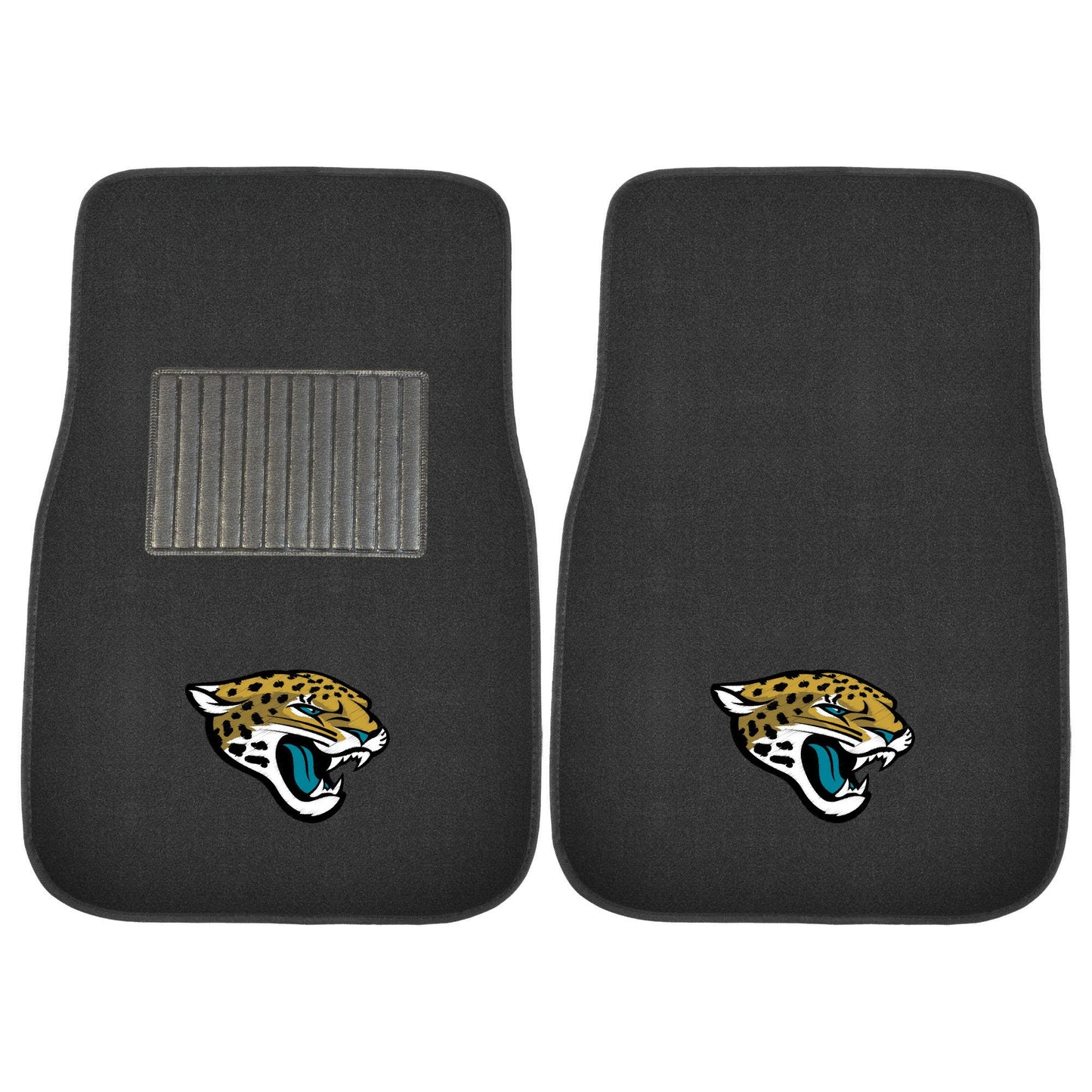 FANMATS 5776 NFL - Jacksonville Jaguars 2-pc Carpet Car Mat Set for Front Seats | Black | 17x27 | Jaguar Head Primary Logo
