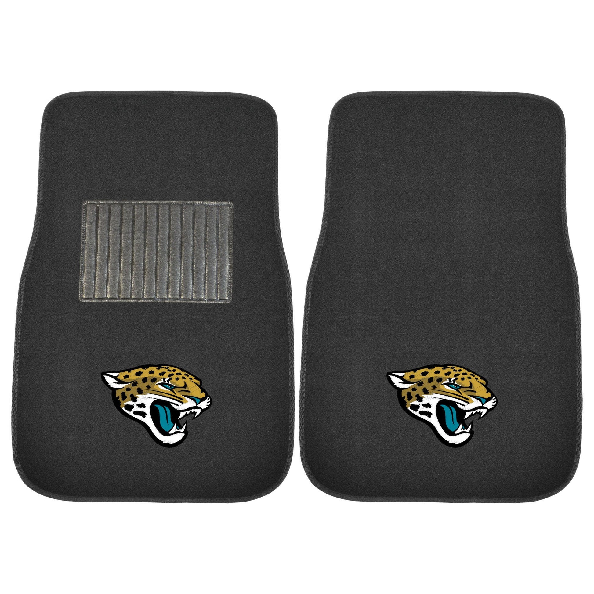 FANMATS 5776 NFL - Jacksonville Jaguars 2-pc Carpet Car Mat Set for Front Seats | Black | 17x27 | Jaguar Head Primary Logo