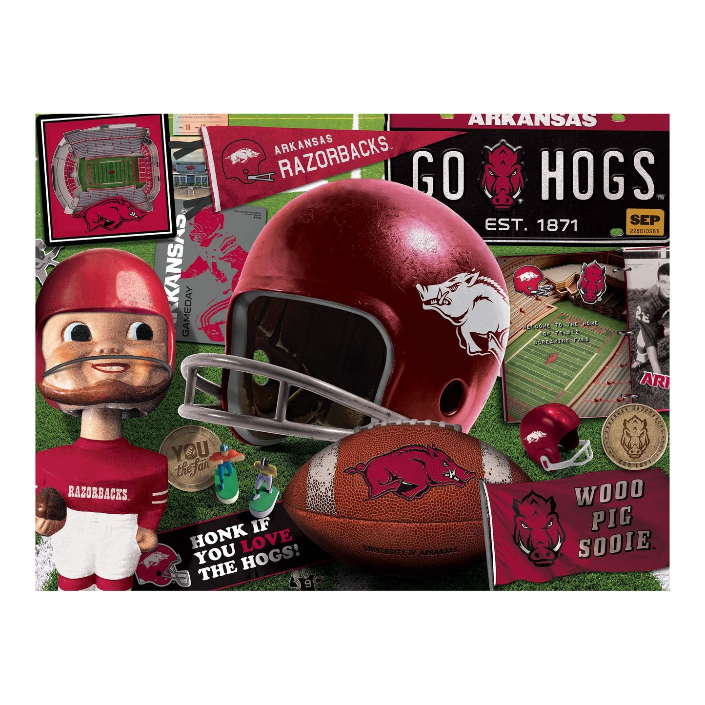 YouTheFan NCAA Arkansas Razorbacks 500-Piece Puzzle - Cardboard, Team Colors, Model 0950349