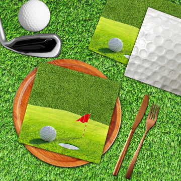 Golf Party Decorations-40Pcs Golf Themed Napkins Hole In One Golf Disposable Paper Napkins For Sports Party Supplies