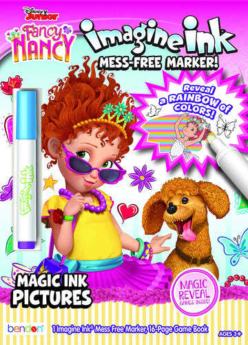 Bendon Fancy Nancy Imagine Ink Magic Ink 16 Page Coloring Game Book 45645, Multicolor