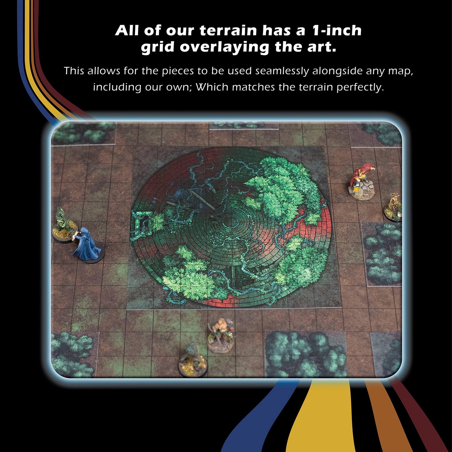 DUNGEON CRAFT Fey Forest 2D Terrain Set - Multicolor Cardstock for TTRPG Adventures