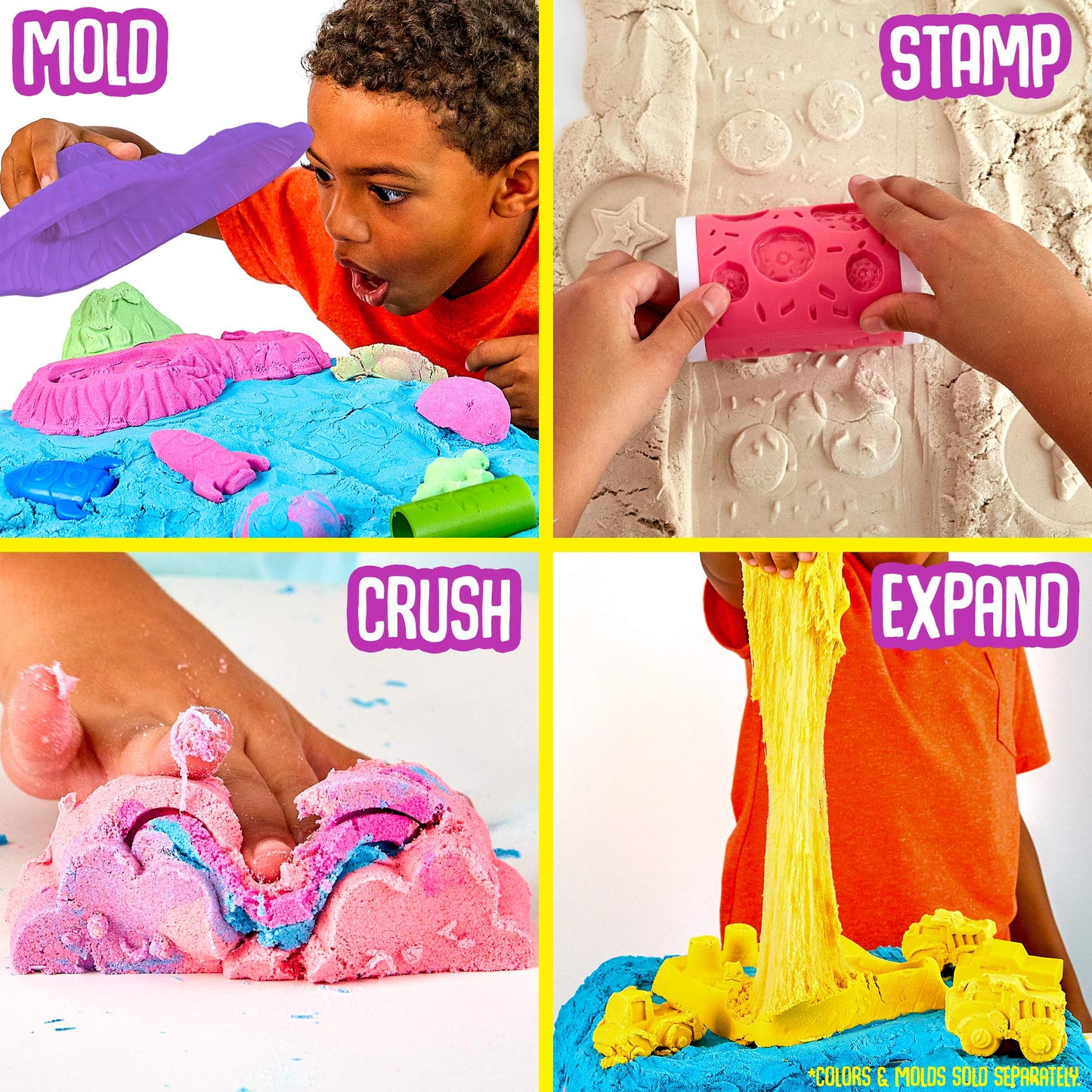 SLIMYSAND Cloud Slime, 1.5 lbs Stretchable Moldable Sand, Non-Stick Sensory Play in Reusable Bucket, Model 138867, Color: Sand