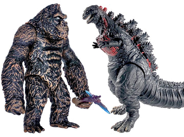 Twcare Set Of 2 Legendary Shin Godzilla Vs King Kong Toy Action Figures, Movable Joints Movie Series Soft Vinyl, Carry Bag