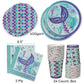 Royal Bluebonnet Mermaid Party Plates - 24 Sets Of Mermaid Plates And Napkins Party Supplies, Mermaid Paper Plates, Mermaid Birt