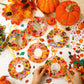 Hollowfly 48 Sets Autumn Wreath Craft Kits for Kids DIY Pumpkin Wreath Hanging Ornaments Make Your Own Paper Fall Craft with Sti