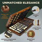 15-Inch Magnetic Chess Set - 2 In 1 Chess And Checkers Board Game For Adults And Kids - Tournament Chessboard With Wooden Pieces - Free E-Book With Chess Puzzles