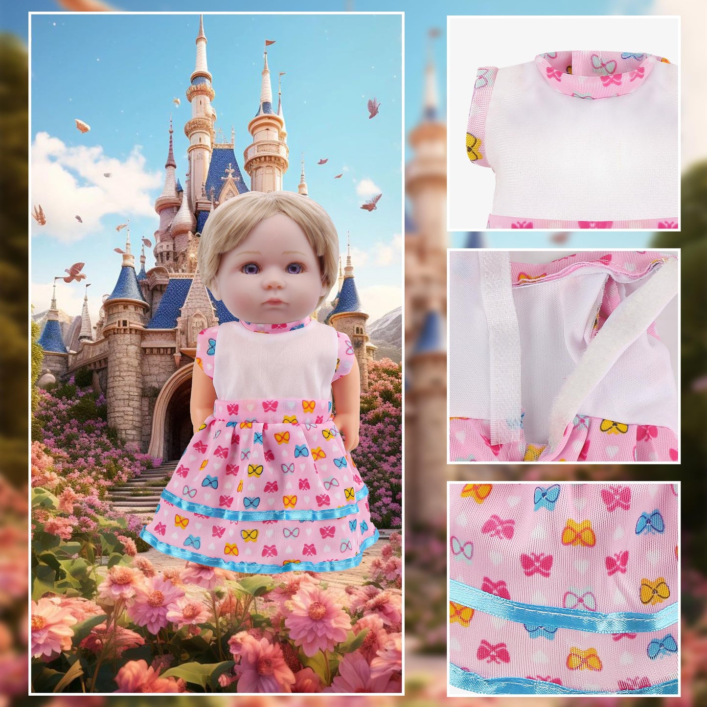 Girl Doll Clothes And Accessories - 6 Sets Doll Clothes For 10 11 12 Inch Dolls, Alive-Baby Doll Clothes Princess Dress, Gown, S