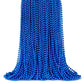 ZYFLSQ 100 Pcs 33'' 7mm Metallic Blue Beads Necklaces, Bulk Mardi Gras Beaded Necklaces, Party Beads Costume Necklaces