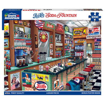 White Mountain Puzzles - Pepsi Soda Fountain - 1000 Piece Jigsaw Puzzle For Adults & Kids - Fun Family Activity - 24''X30''