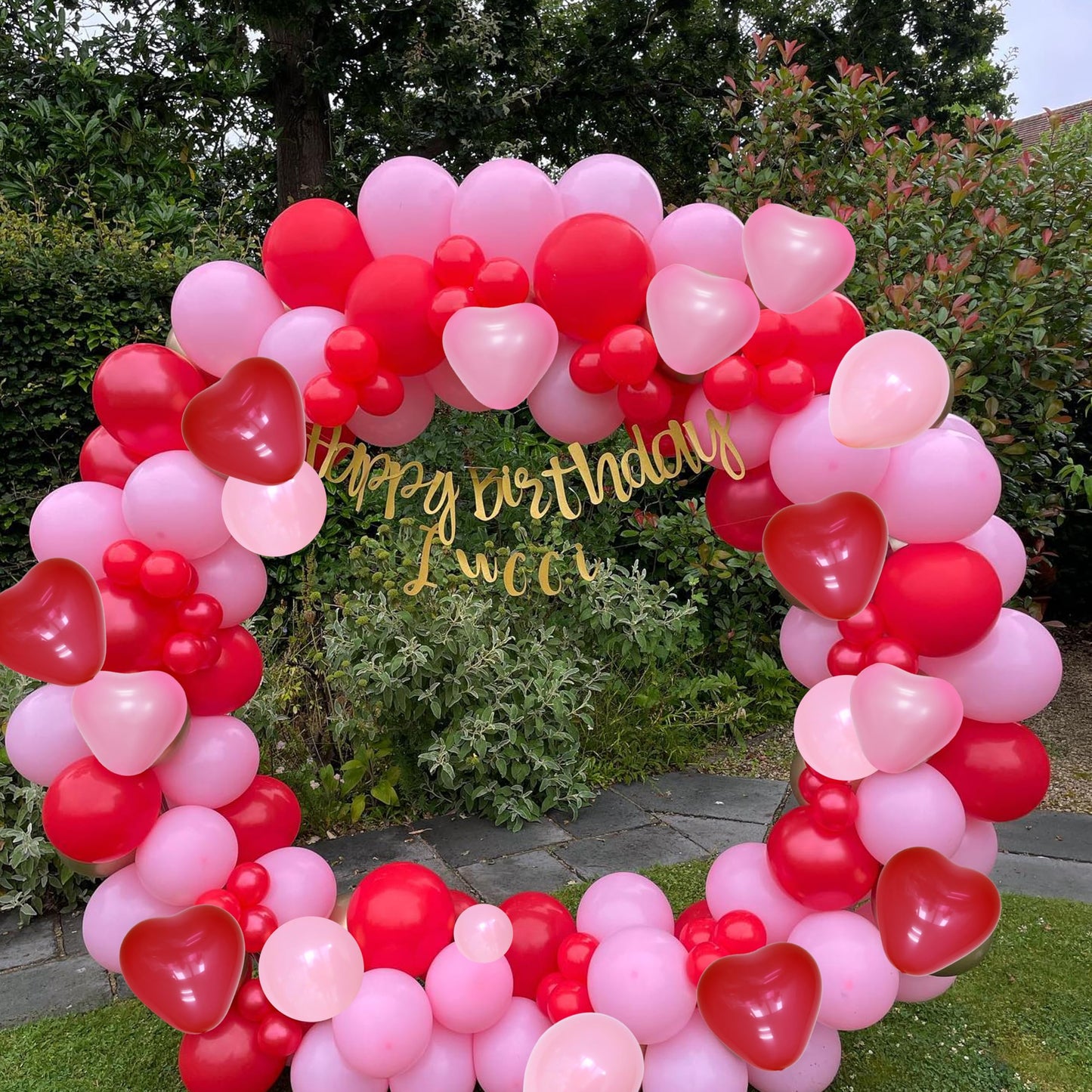 Felice Arts Girl'S Party Pink Red Balloon Garland Arch Kit Pink Red Heart Balloons For Birthday Wedding Proposal Anniversary Mother'S Day Valentines Day Decorations
