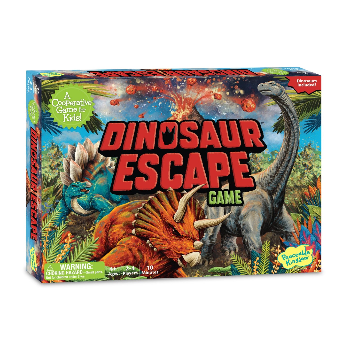 Peaceable Kingdom Dinosaur Escape Game - Cooperative Memory Game for 2-4 Kids Ages 4+, Plastic, Multi-Color (GMC7)
