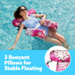 SLOOSH Pool Floats Chairs mature-themed Inflatable Pool Lounge Plant Pattern Floating Mat Hck Blow up Water Chairs Noodles rafts for Party Summer Water Beach Fun Pink Leaves