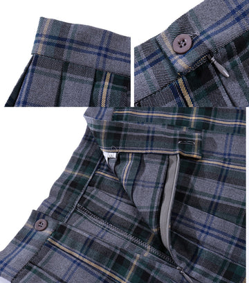 Girl'S A-Line Kilt Plaid Pleated Skirts (Xs,Light Blue Mixed Green)