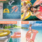 POZA Inflatable Pool Float Chair - Sparkle Confetti Lounge Inflatable Pool Floats  2 Built in Cup Holders & Handles  mature-themed Inflatable Pool Lounger Floating Chair for Beach  Lake & Pool - 48x38 Inch