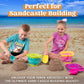 Sloosh 3 Packs Foldable Bucket - Collapsible Bucket with Sand Shovels and Mesh Backpack for Kids Toddlers Beach Toys, Easter Egg