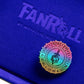 Metallic Dice Games Fanroll Metal d20 Spinner: Torched Rainbow