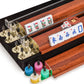 Yellow Mountain Imports American Mahjong Set with Wooden Case, Koi Fish Design, 19.9x12.4x3.3 inches, Multi-colored, Model US-AF021-B