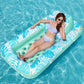 Sloosh Inflatable Tanning Pool Lounger Float,72'' X 38'' Daybed Pool Floats Adults With Cup Holders, Adjustable Backrest Tanning