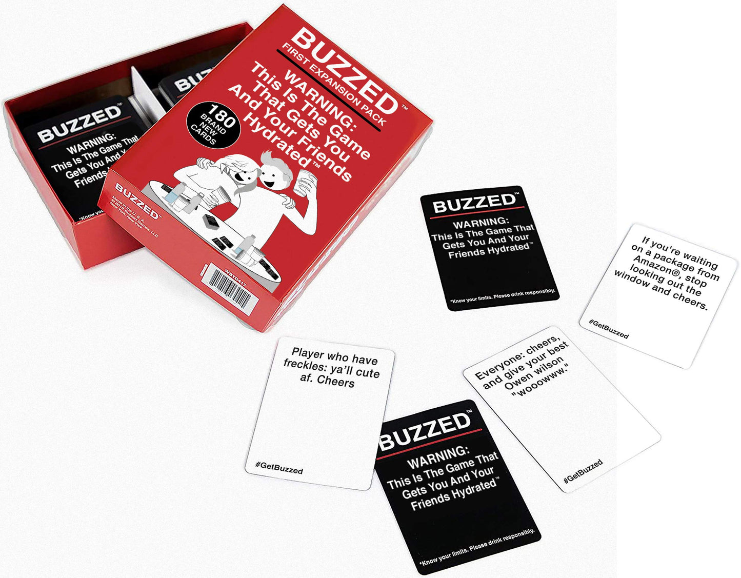 WHAT DO YOU MEME? Buzzed Expansion Pack #1 - Hilarious Adult Drinking Game, 180 Cards, Black, Model WSTD417