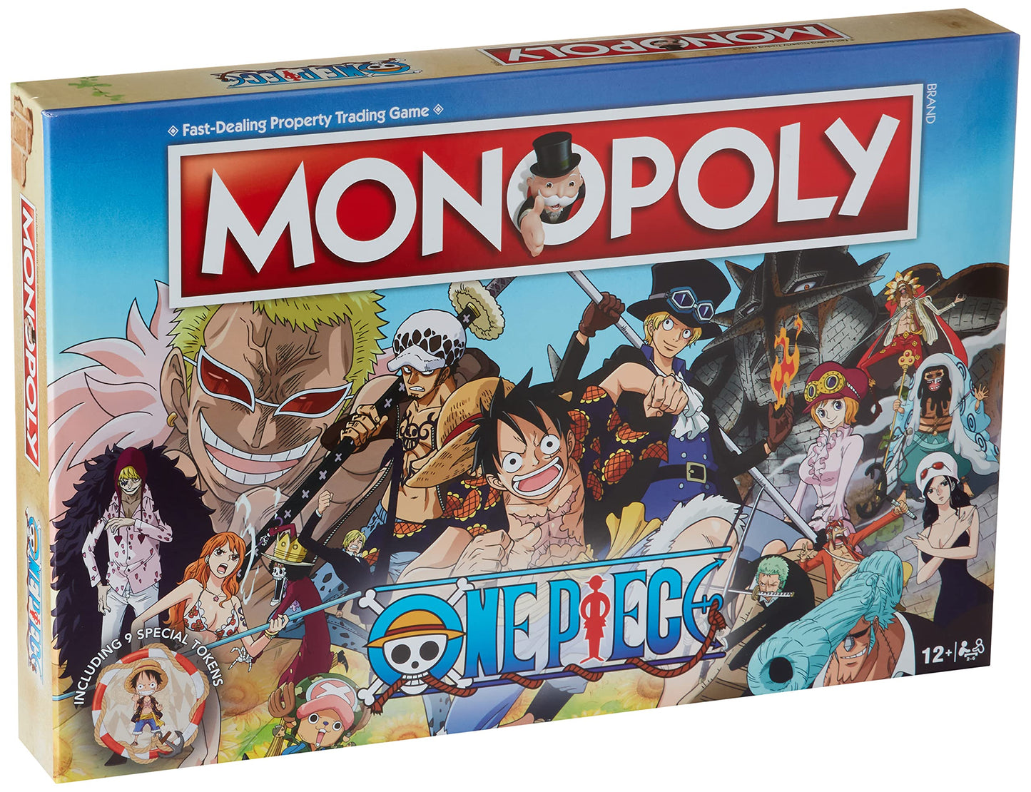 Winning Moves One Piece Monopoly Board Game, 2-6 Players, Plastic, Model 036948, Anime Gift for Ages 8+
