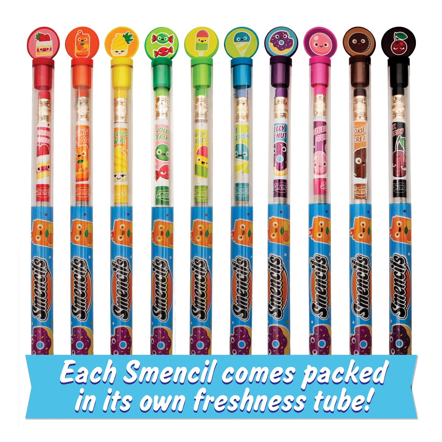 Scentco Smencils Gourmet Scented Graphite HB #2 Pencils, 10 Count, Made from Recycled Newspapers, Original Color