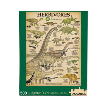 Aquarius Smithsonian Herbivore Dinosaurs Puzzle (500 Piece Jigsaw Puzzle) - Glare Free - Precision Fit - Officially Licensed Smi