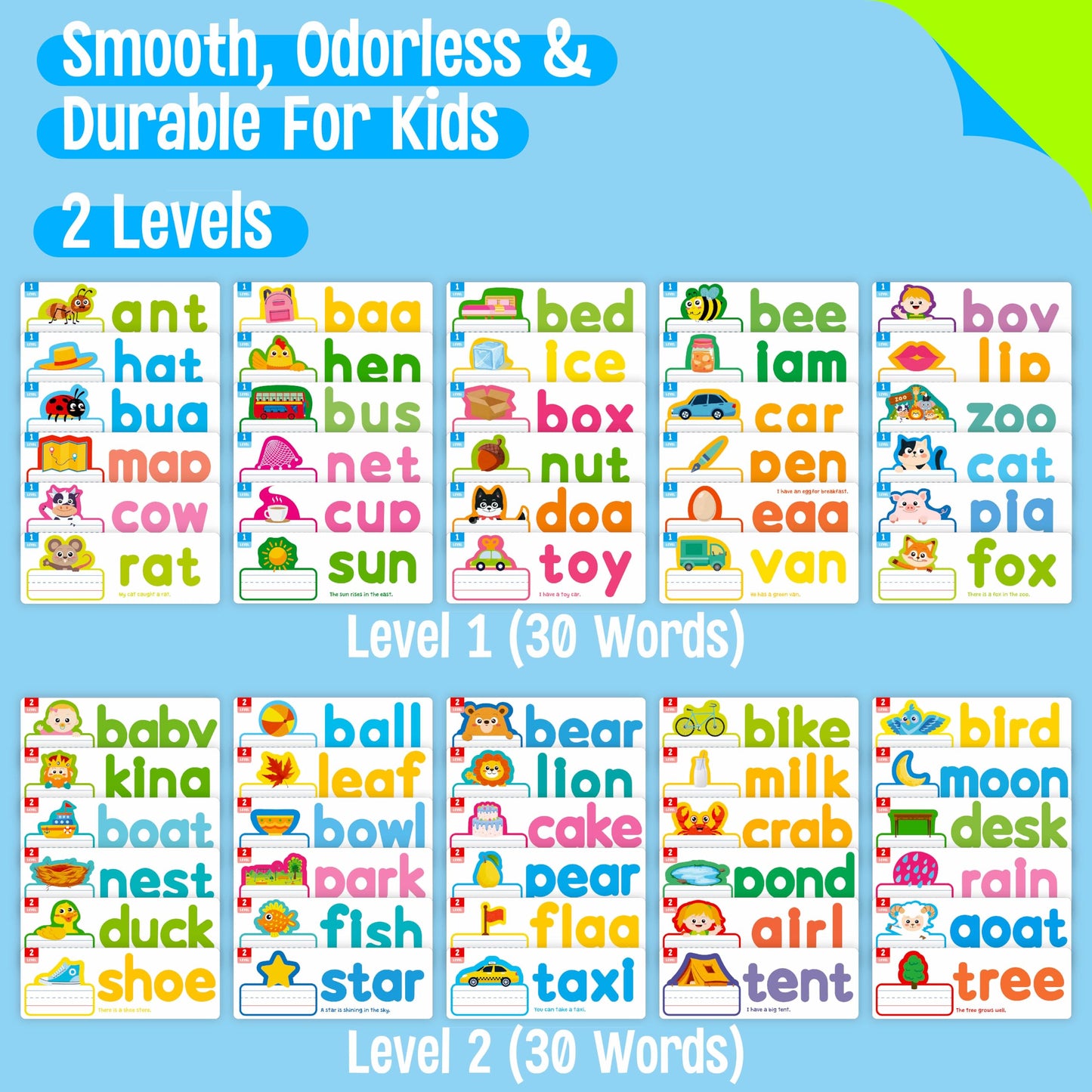 82Pcs Cvc & Cvcc, Ccvc Words Builders, 30 Double-Sided Cards & 52 Wooden Lowercase Letters, 2 Levels See & Spell Learning Tool Stem Educational Activities For 3 Years Old Boys And Girls