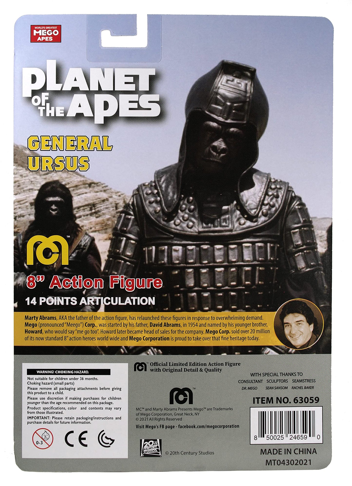 Marty Abrams Presents Mego Planet Of The Apes: General Ursus 8' Action Figure