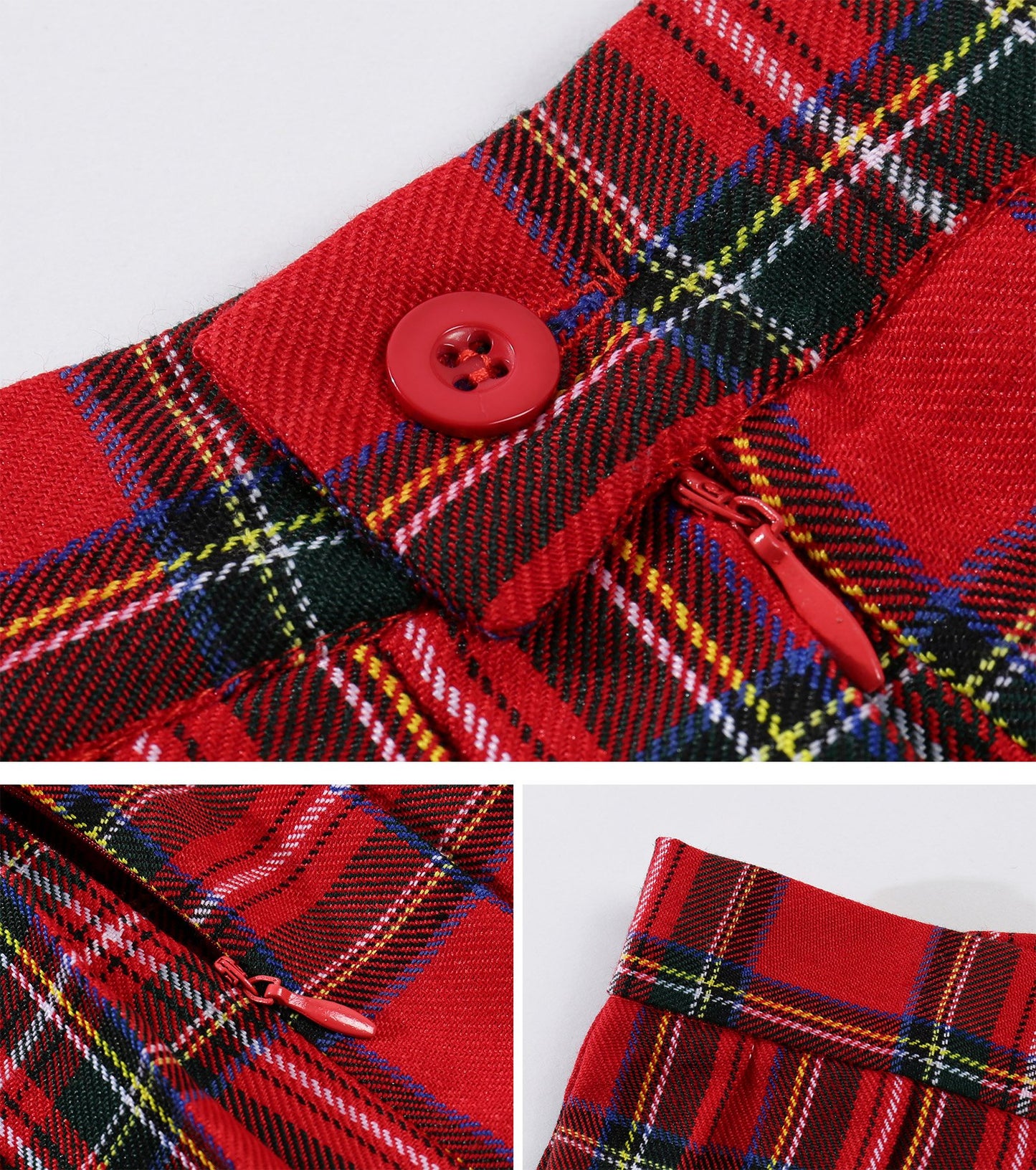 Beautifulfashionlife Women`S School Scottish Tartan High Waist Short Skirts (4Xl,Red Grey Brown)