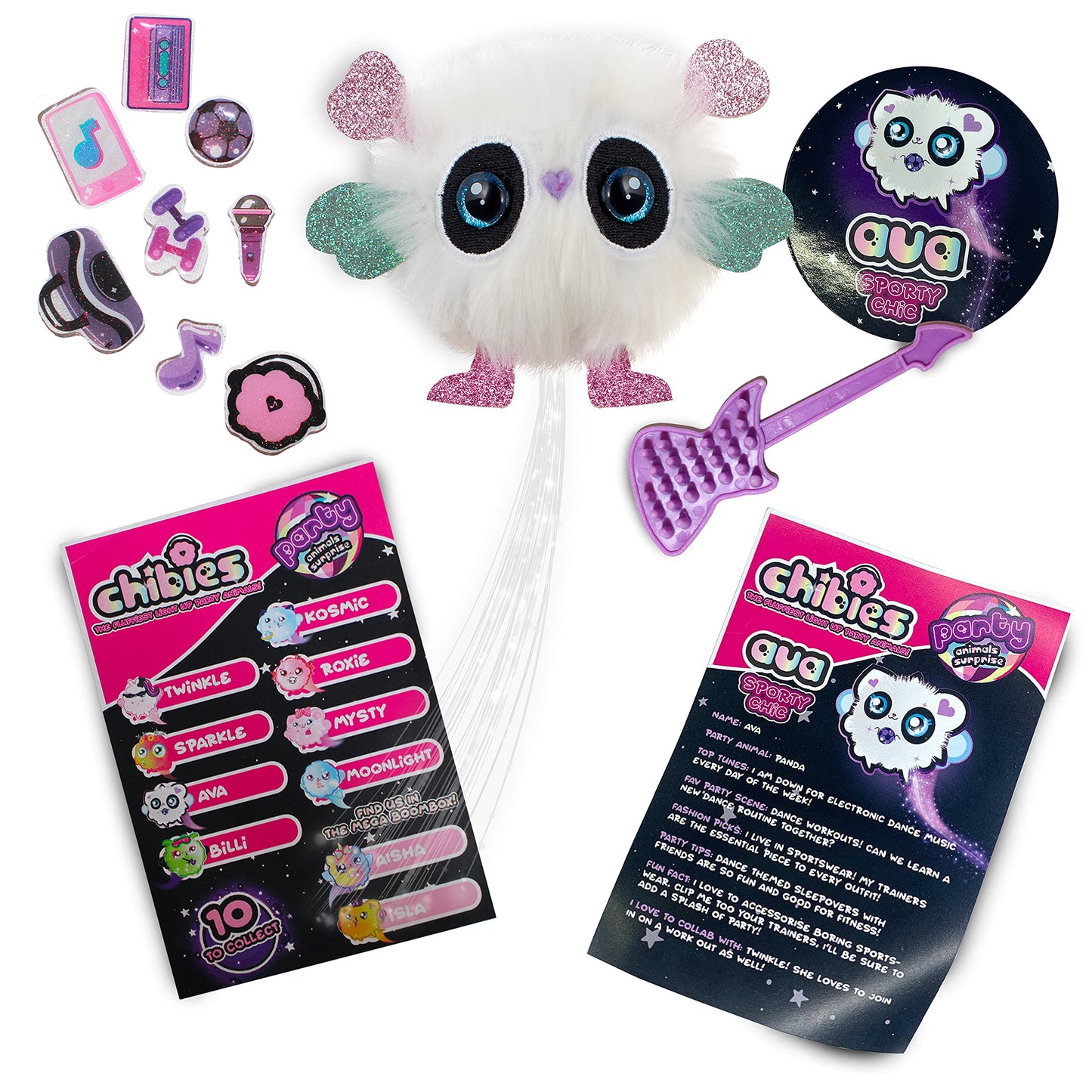Wow! Pods Chibies Boom Box - Ava | Cute Fluffy Party Pets That Flash To The Beat Of Music | Interactive Animal Soft Toy Characters