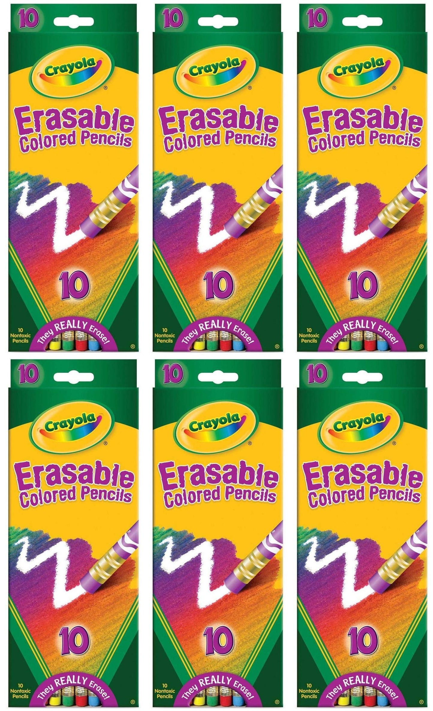 Crayola 68-4410 Erasable Colored Pencils 10 Count - 6 Pack (60 count)