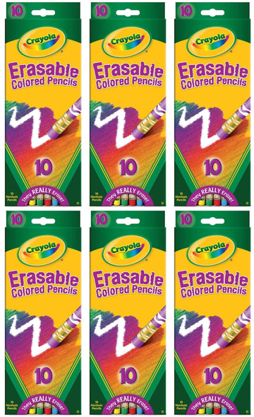 Crayola 68-4410 Erasable Colored Pencils 10 Count - 6 Pack (60 count)