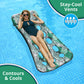 Aqua Contour Cooling Pool Float Lounge - 18-Pocket, Inflatable Pool Floats For Adults - Teal Ferns