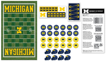 Masterpieces Family Game - Ncaa Michigan Wolverines Checkers - Officially Licensed Board Game For Kids & Adults