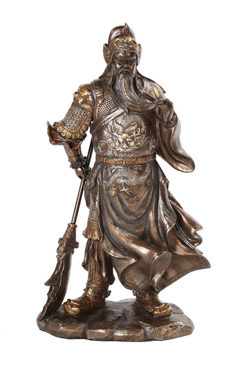 Ptc 10630 Guan Yu Chinese Fighting Warrior Resin Statue Figurine, 12.25''