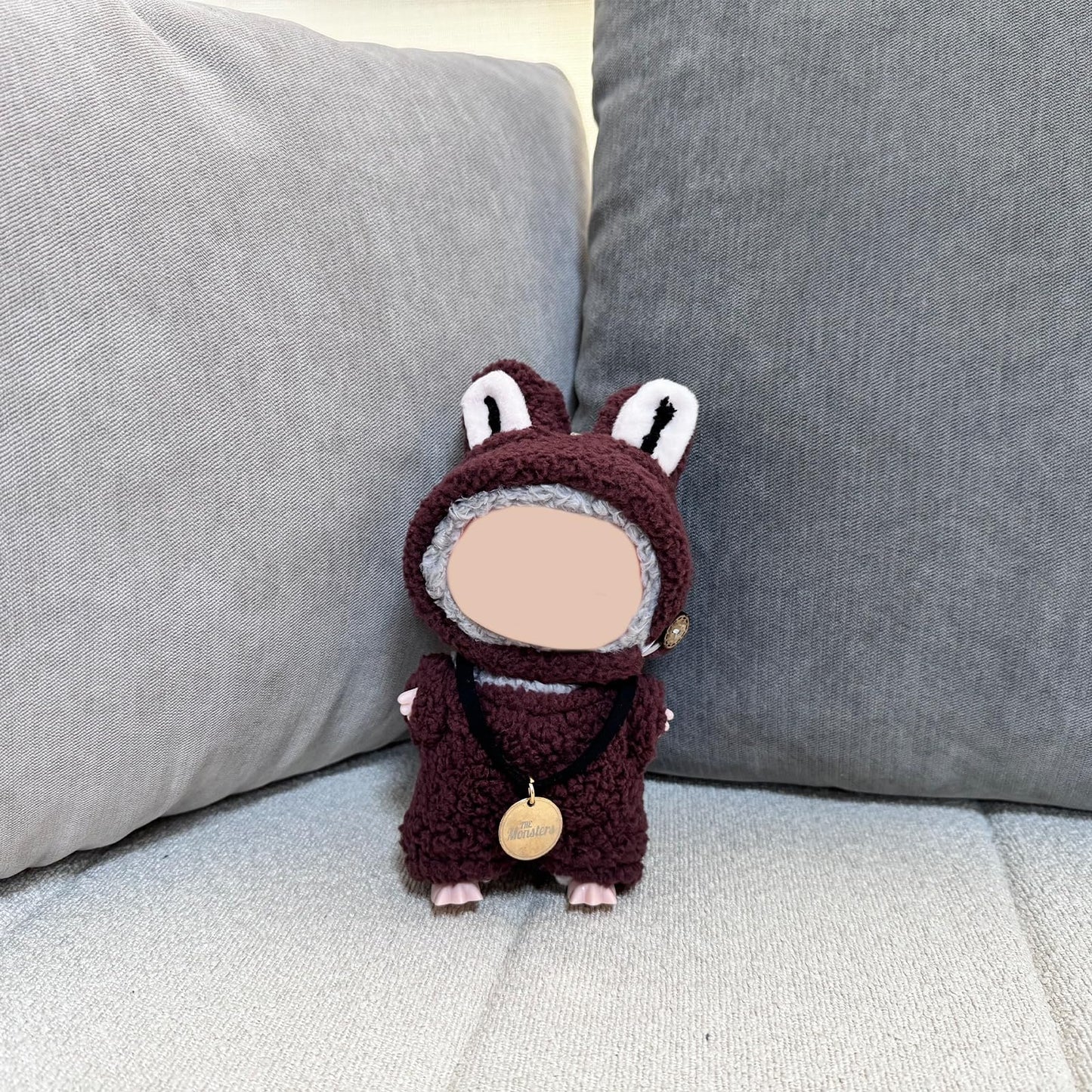 17cm Doll Clothes Set(NO Doll) - Cute Knit Sweater & Handcrafted Crochet Skirt  enhanced Fashion Dresses  Soft Stretch Fabric Costume Accessories Brown Tail Suit