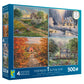 Ceaco - 4 In 1 Multipack - Thomas Kinkade - Seasons - (4) 500 Piece Jigsaw Puzzles