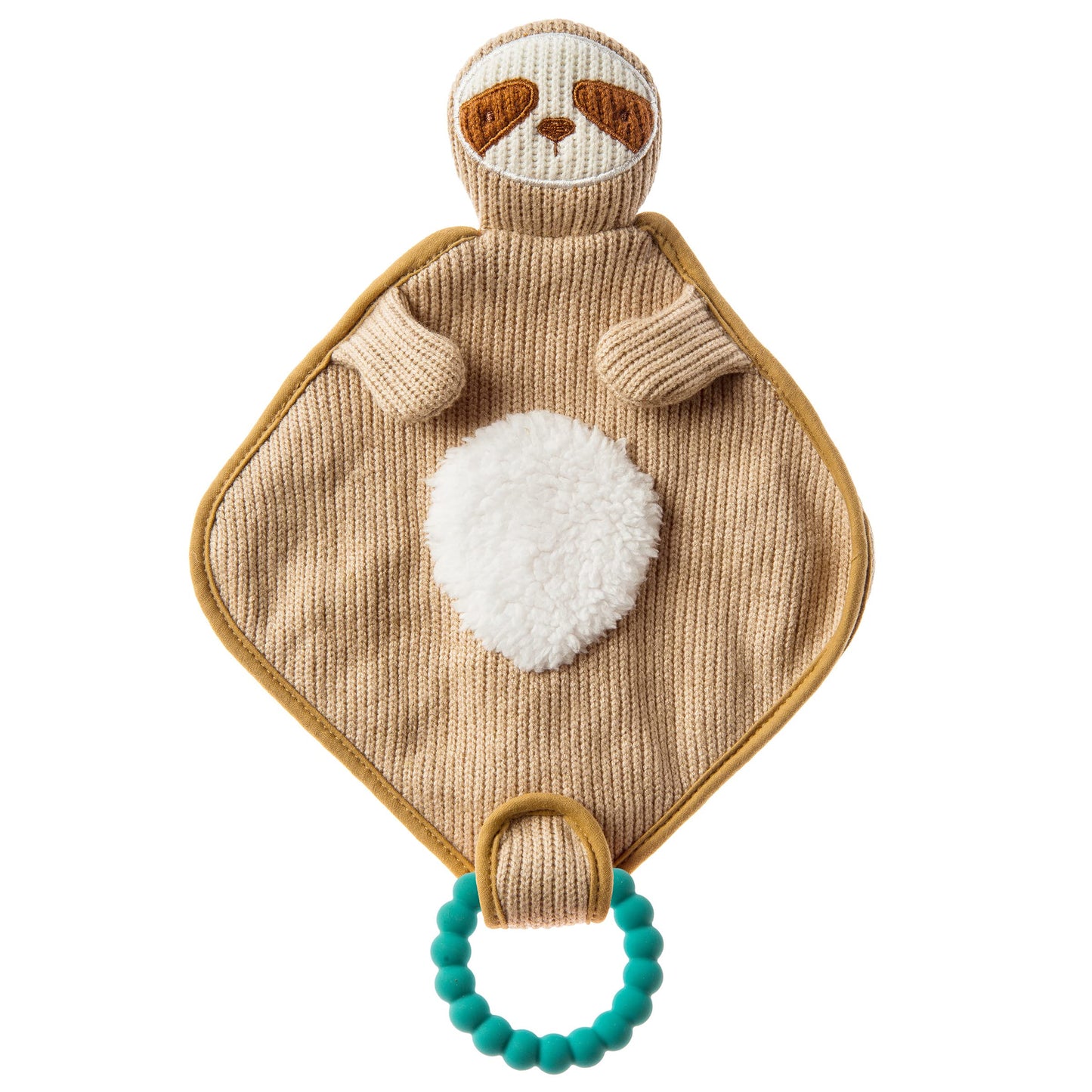 Mary Meyer Knitted Nursery Lovey With Silicone Teether, 10-Inches, Sloth