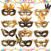 12 Pcs Mardi Gras Masks Paper Purple Green Yellow Masquerade Masks Vintage Feather Masks Parade Prom Party Favors For Men Women
