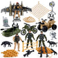 US Army Men Action Figures Play Set Toy Soldiers with Military  Accessories for Kids Boys